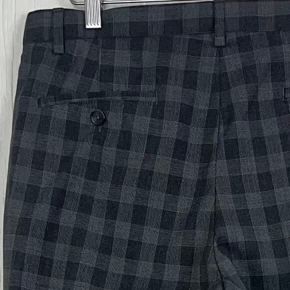Murano Ultimate Modern Comfort Pant 
men’s 32x30 check pattern flat front gray - Picture 3 of 7